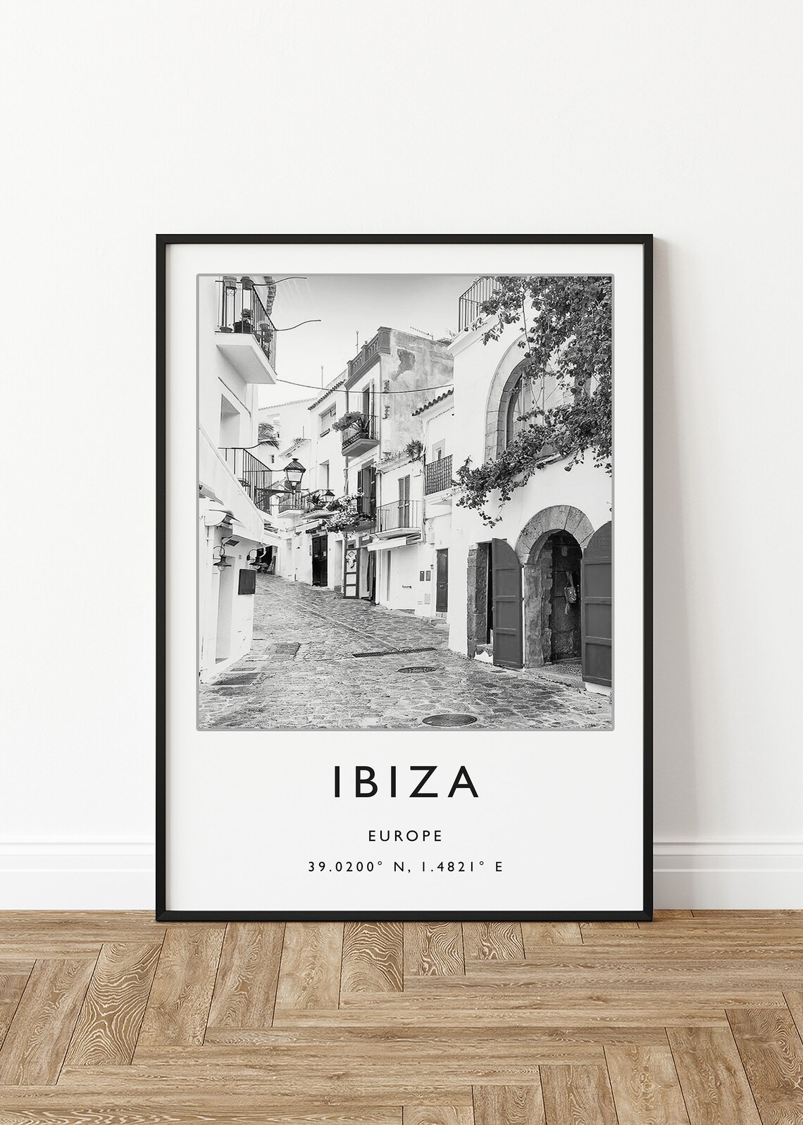 Ibiza Black and White Travel Poster, Spain Art - Image 2