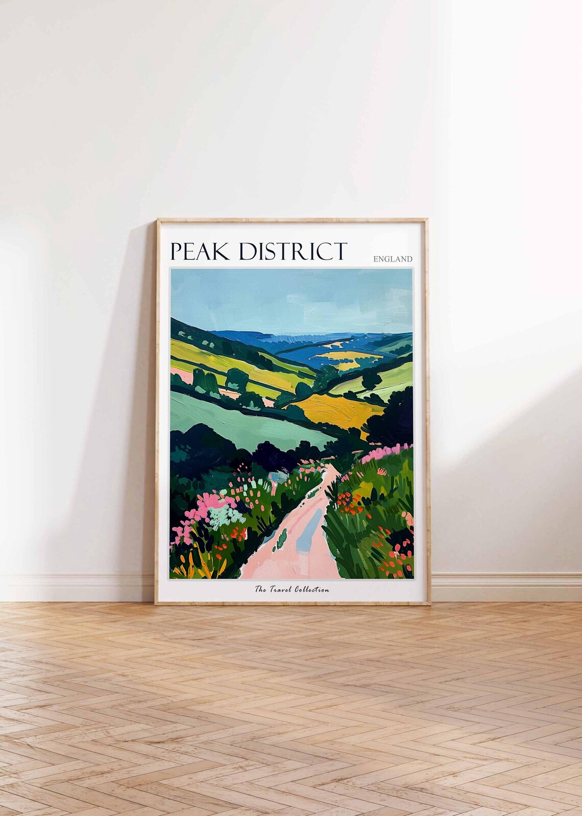 Peak District Wildflower Footpath Valley Summer Travel Poster - Image 2