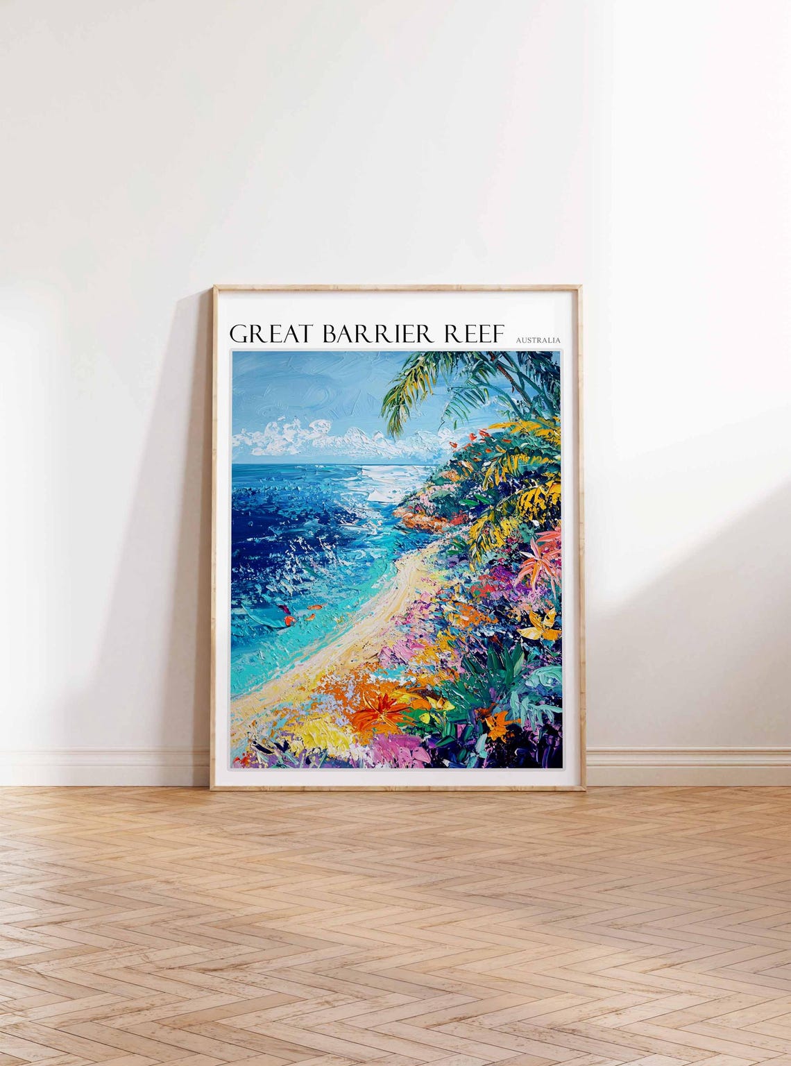 Great Barrier Reef Tropical Beach Impressionist Australia Poster - Image 3