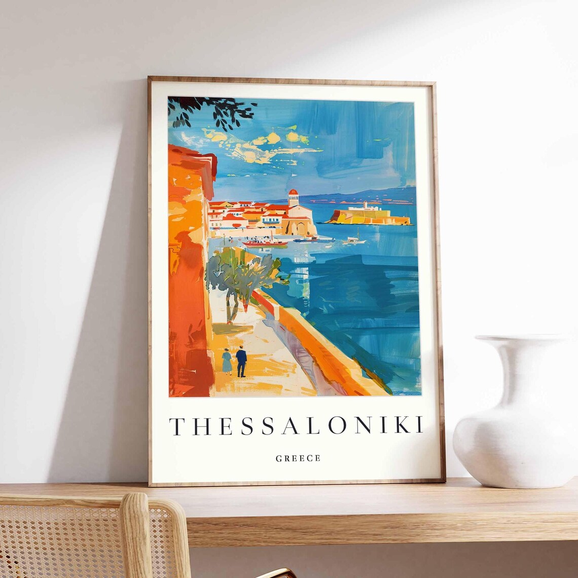 Thessaloniki Greece Waterfront Promenade Harbor Island Fortress Poster