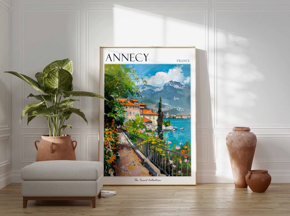 Annecy Poster France Travel Print French Decor Europe Travel Poster Annecy Wall Art European Decor Annecy Gift Annecy Travel Poster - Image 3