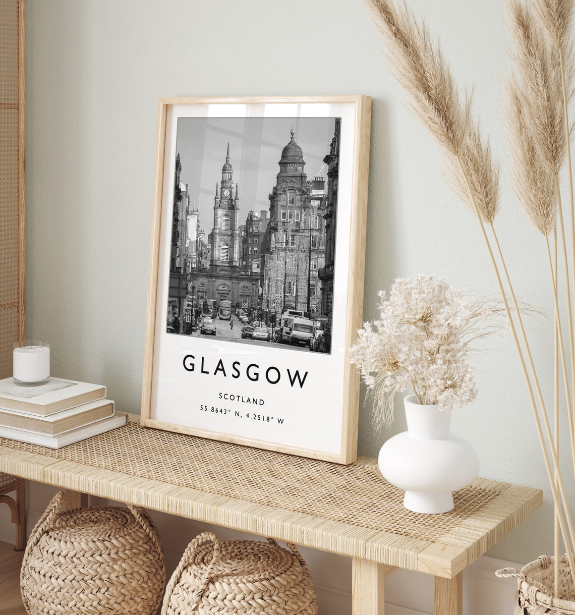 Glasgow Travel Print Glasgow Travel Poster Scotland Travel Print Scottish Print Black And White Travel Poster Travel Art Travel Gift - Image 3