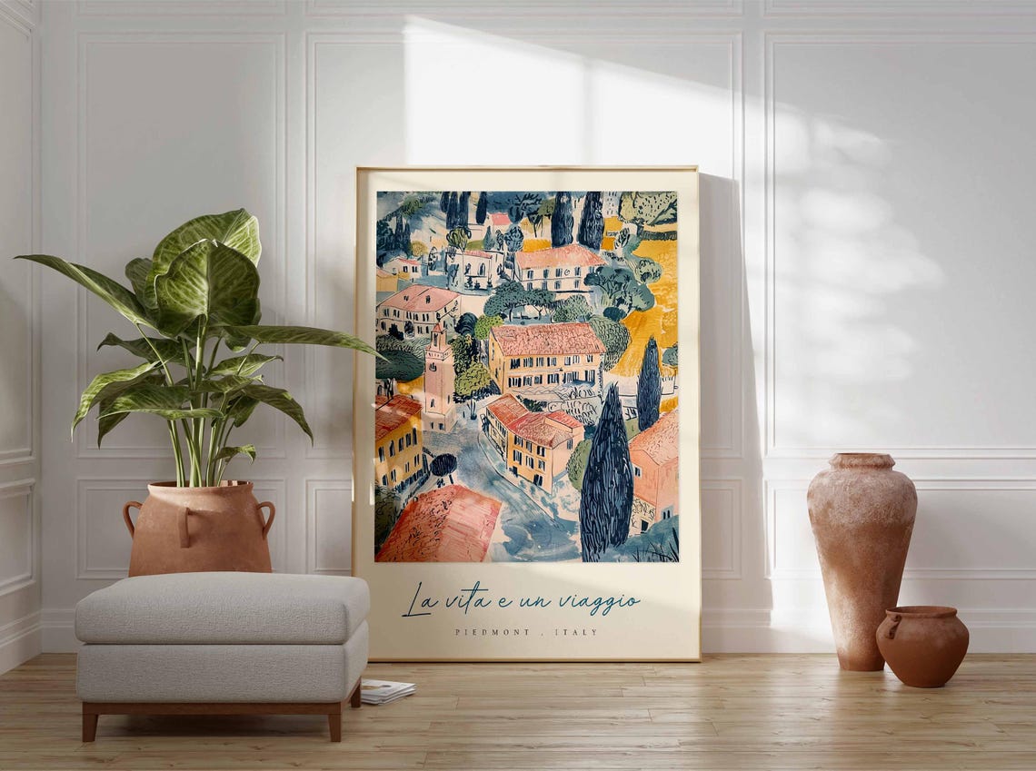 Piedmont Poster Italian Travel Print Piedmont Travel Art Piedmont Wall Art Italy Art Italy Travel Decor Italian Travel Gift - Image 3