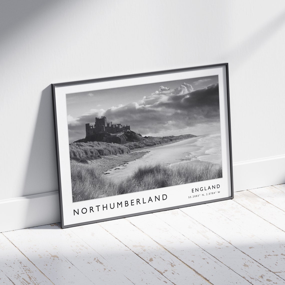 Northumberland Print Northumberland Poster England Travel Print English Print Black And White Travel Poster Travel Art Travel Gift - Image 2