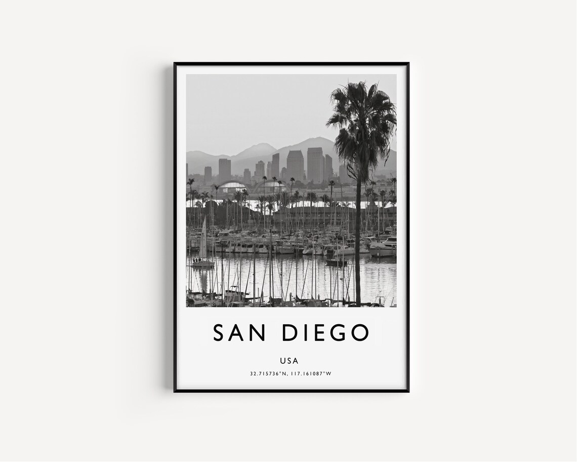 San Diego Vintage Travel Poster, Minimalist Wall Art - Image 2