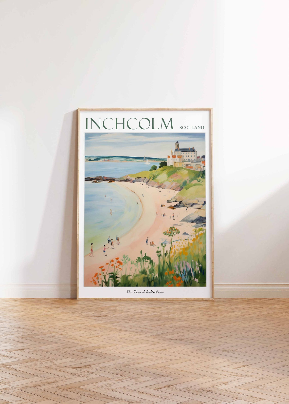 Inchcolm Scotland Castle Cove Wildflowers Beach Coast View Poster - Image 2