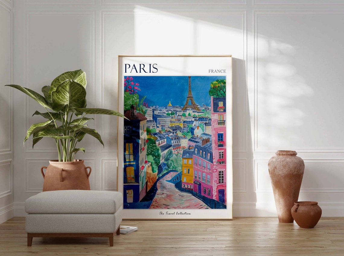 Paris Poster Paris Travel Print French Travel Poster Parisien Decor City Art Paris Gift European City Print French Travel Gift - Image 2