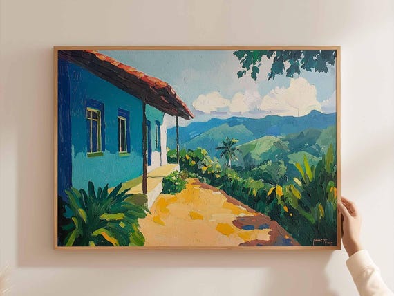 Colombia Travel Poster South America Landscape Art Print