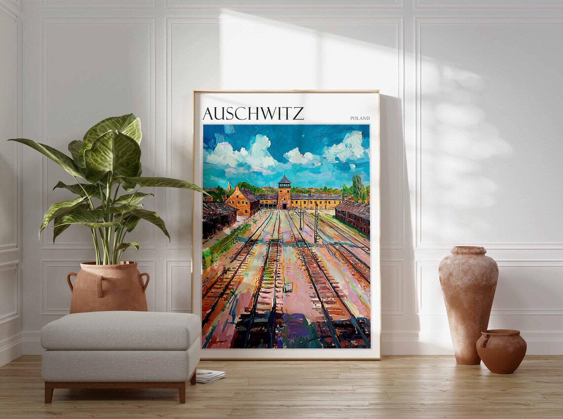 Auschwitz Travel Poster, Poland Wall Art Print - Image 2