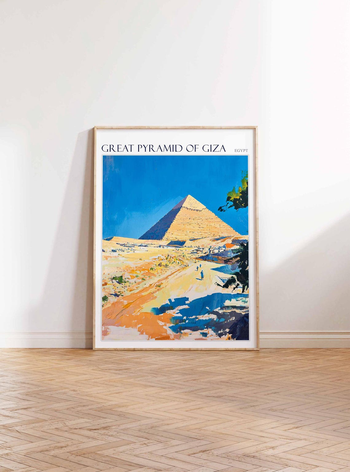 Great Pyramid Of Giza Desert Path Egypt Painterly Travel Poster - Image 3