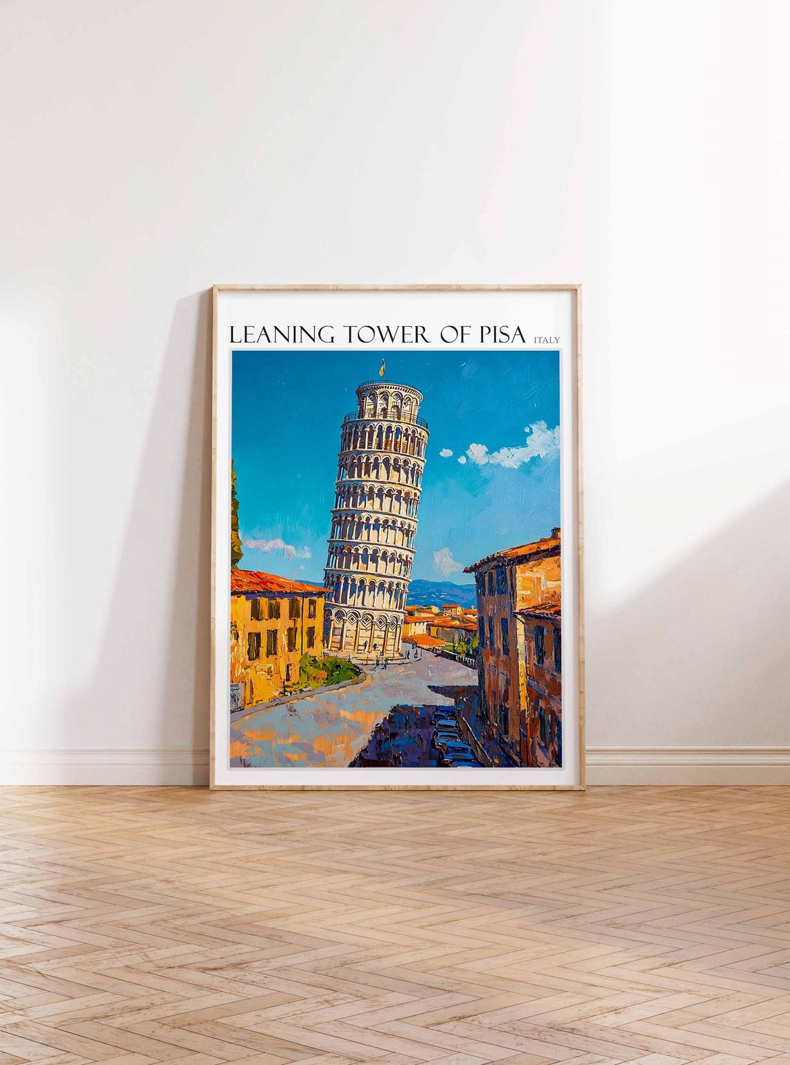 Leaning Tower Of Pisa Poster Leaning Tower Of Pisa Travel Print Italian Travel Poster Tropical Decor Travel Gift Coastal Decor - Image 3