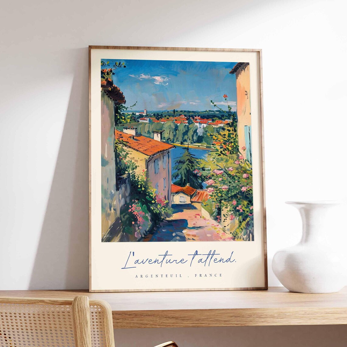 Argenteuil France Poster Village Rooftops Valley View Painting