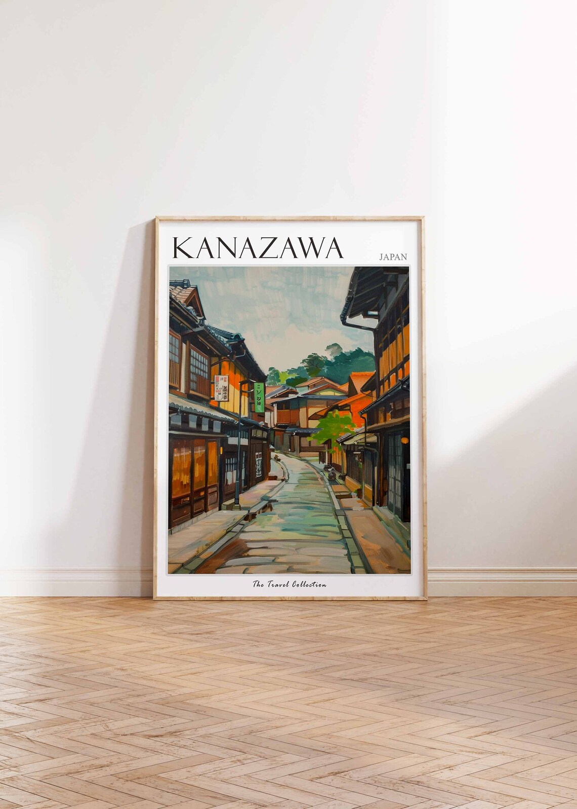 Kanazawa Japan Historic Townhouse Street Scene Vintage Travel Poster - Image 3