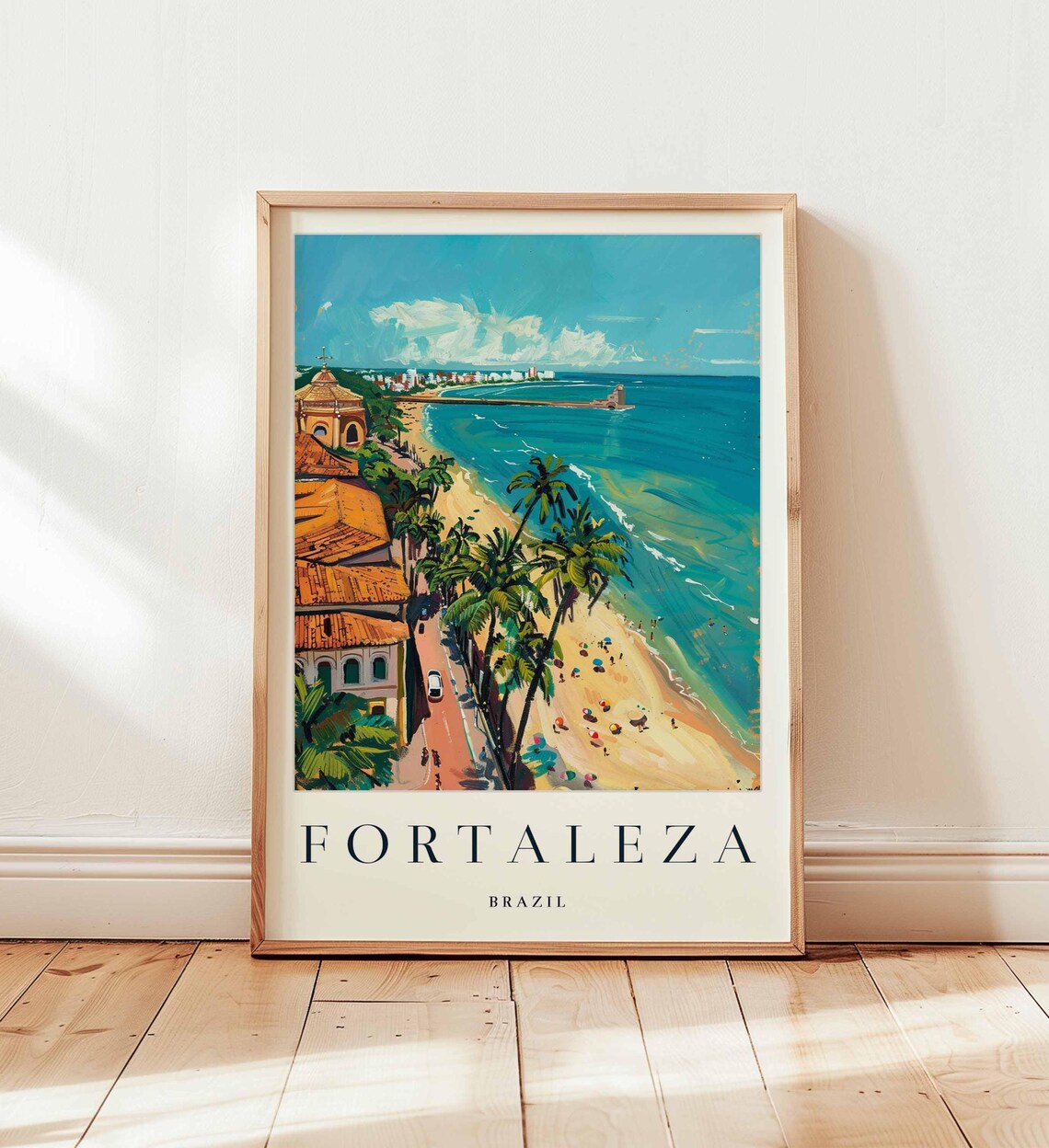 Fortaleza Brazil Turquoise Coast Palm Beach Travel Art Poster