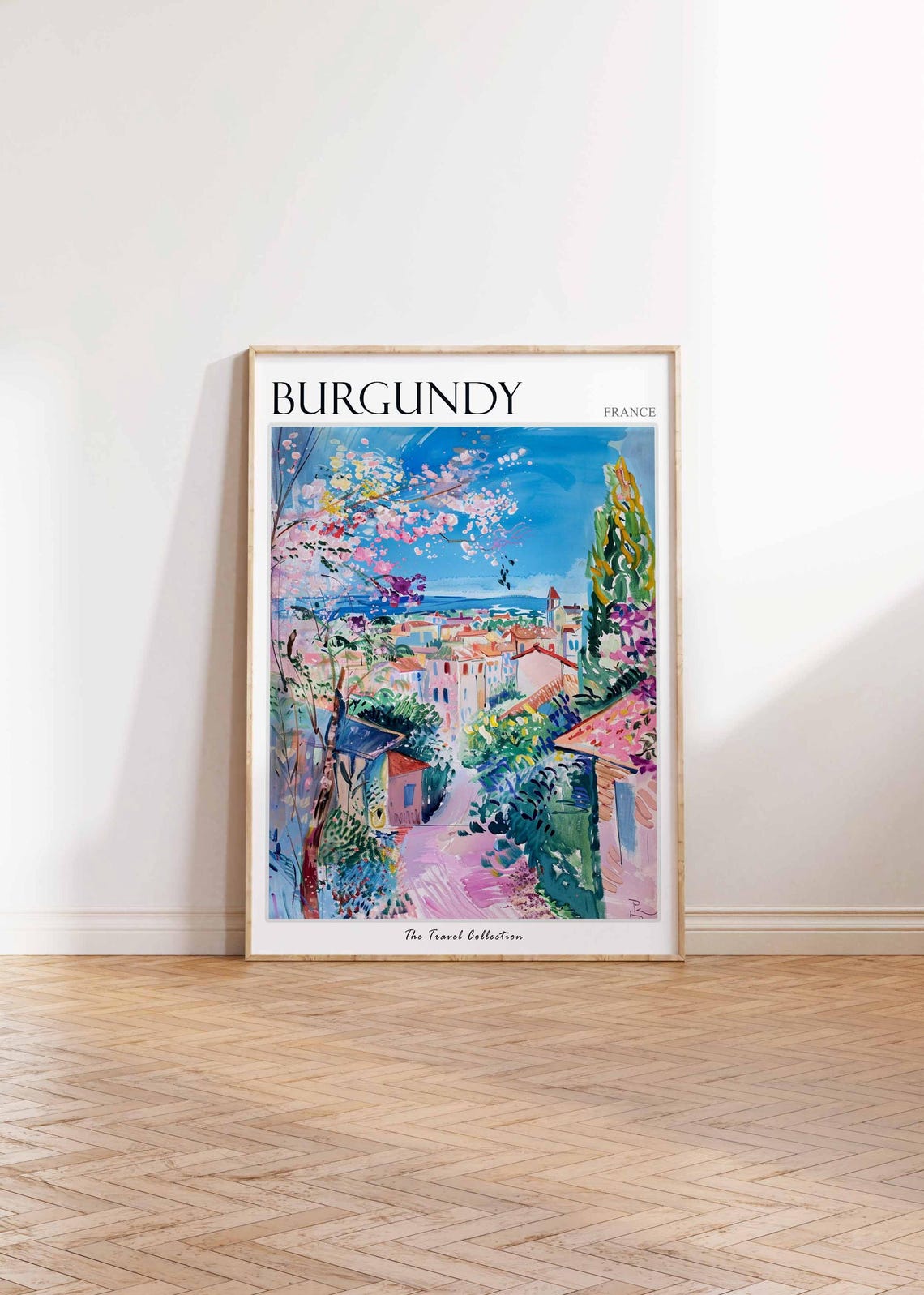 Burgundy Poster France Travel Print French Decor Europe Travel Poster European Wall Art Burgundy Gift Burgundy Travel Poster - Image 2