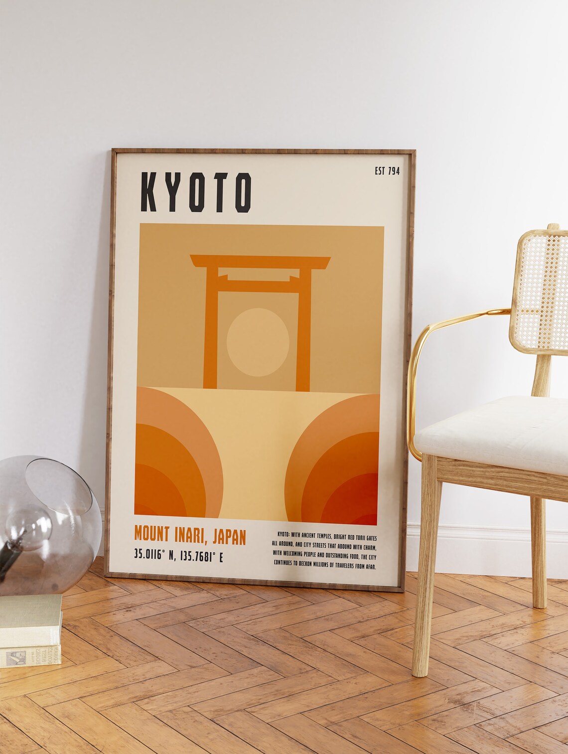 Kyoto Japan Mount Inari Torii Gate Minimalist Artwork Poster - Image 3