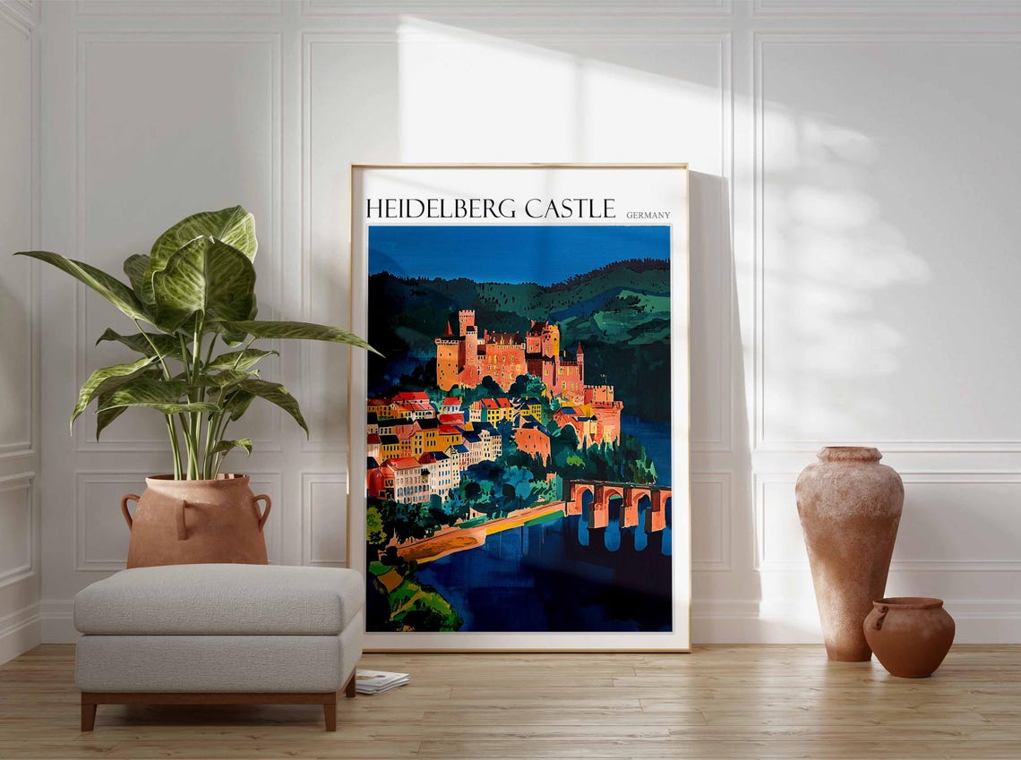 Heidelberg Castle Poster Heidelberg Castle Travel Print German Travel Poster German City Art City Print Travel Poster Travel Wall Art - Image 2