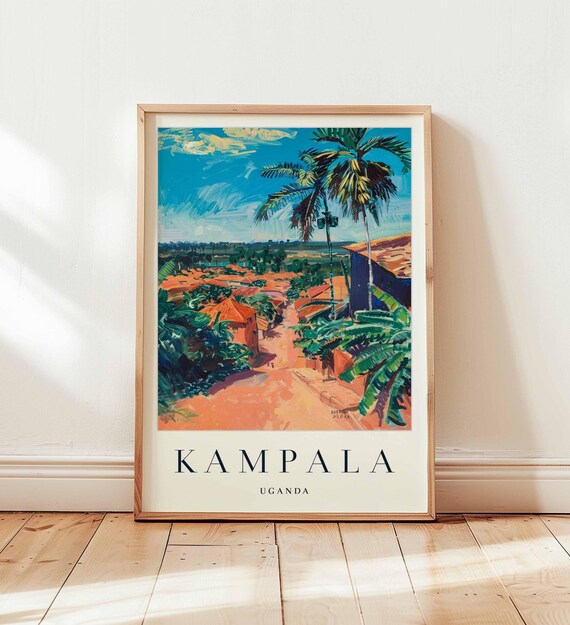 Kampala Uganda Tropical Path Banana Palms Terracotta Art Print