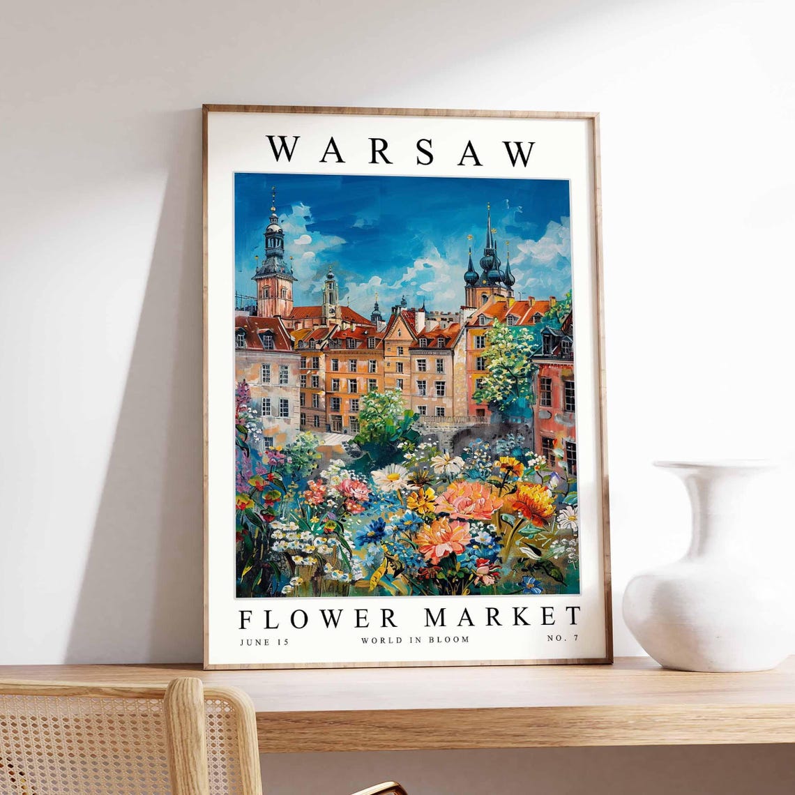 Warsaw Flower Market Poster Warsawprint Polish Floral Wall Art Warsawfloral Decor Botanical Poland Print Europe Travel