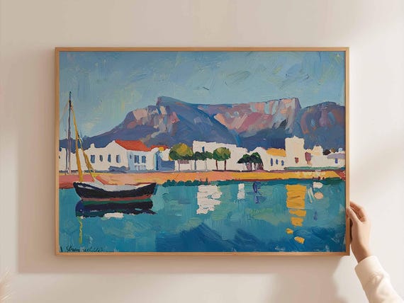 Cape Town Poster South Africa Travel Print African Wall Art Table Mountain Decor Safari Home