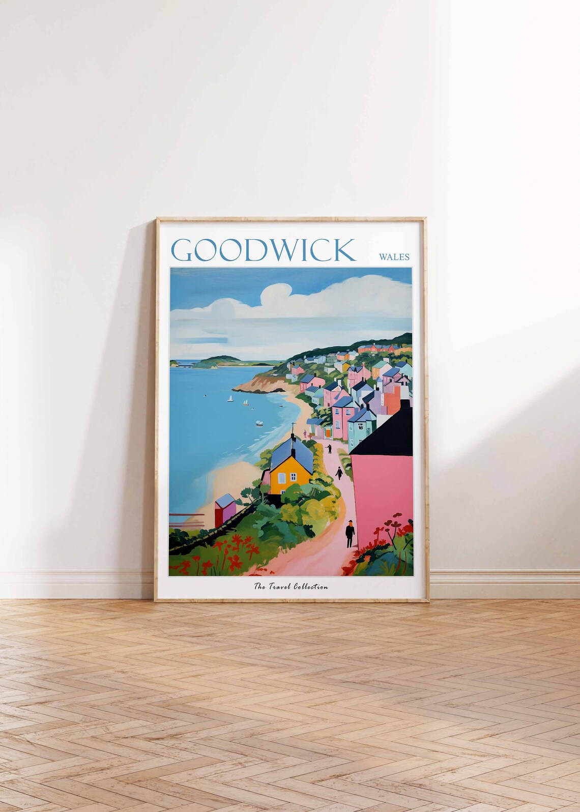 Goodwick Wales Colourful Cottages Coastal Path Headland Bay Poster - Image 2