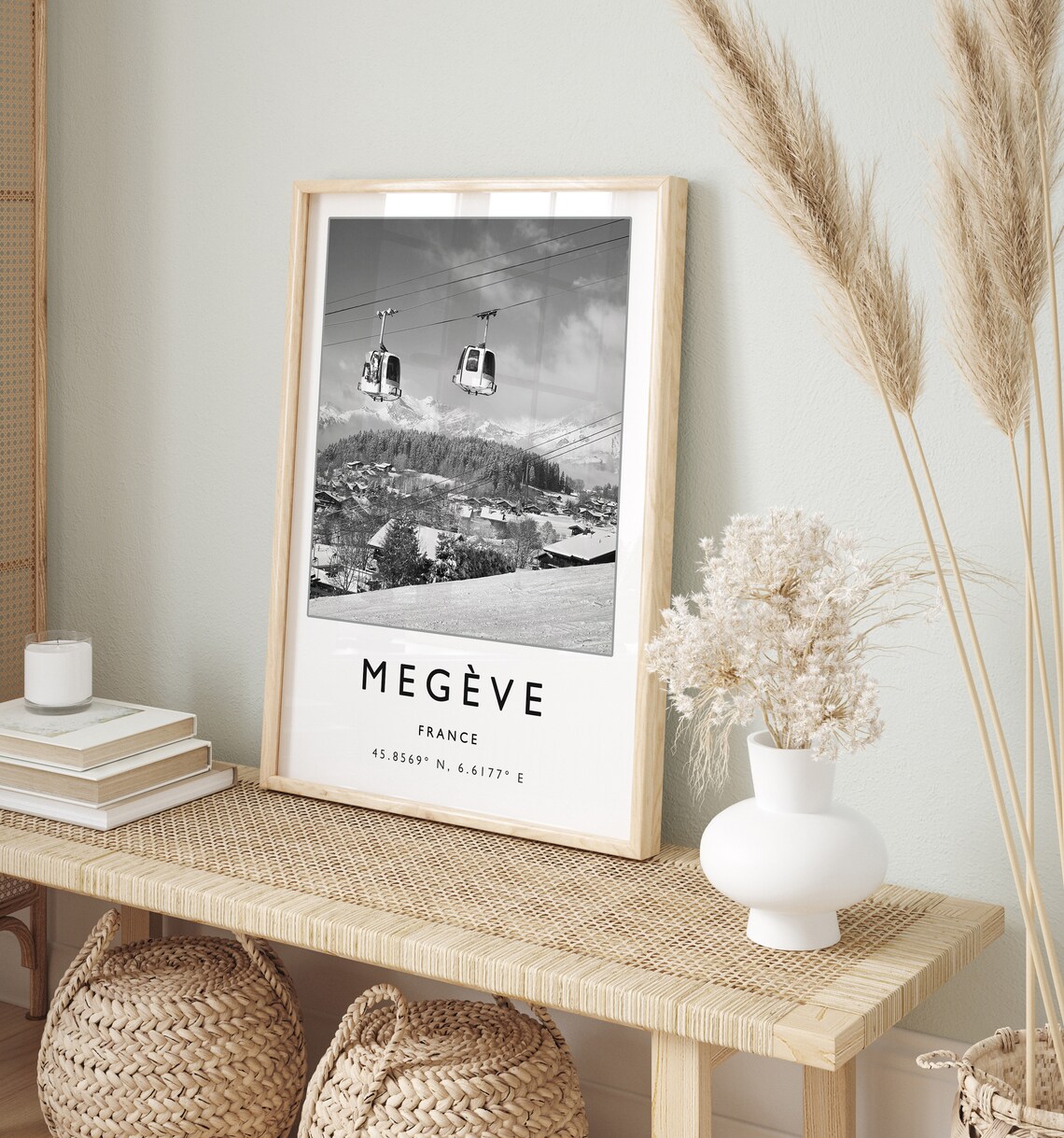 Megeve France Skiing Travel Poster, Winter Sport Art - Image 2