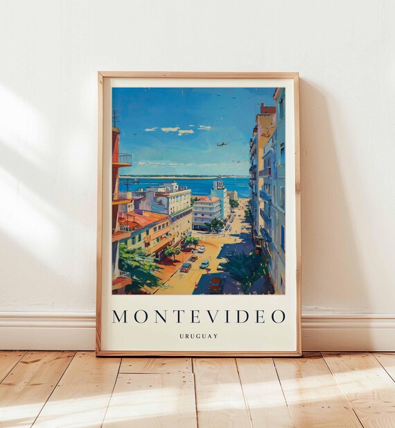 Montevideo Poster Uruguay Travel Print South America Wall Art Coastal City Decor Montevideotravel Gift River Plate