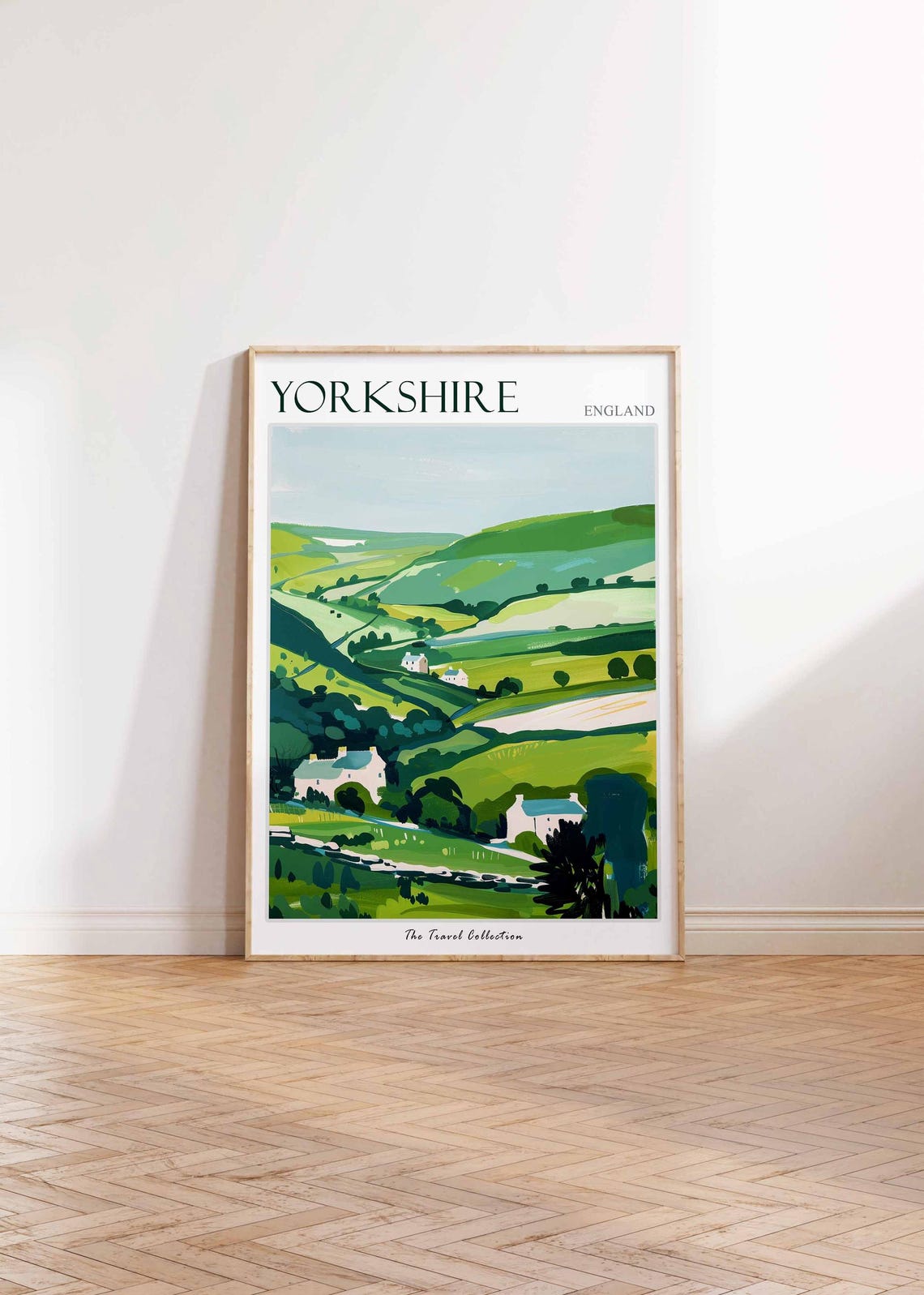Yorkshire Green Rolling Hills Farmhouse Valley Scenic Poster - Image 2