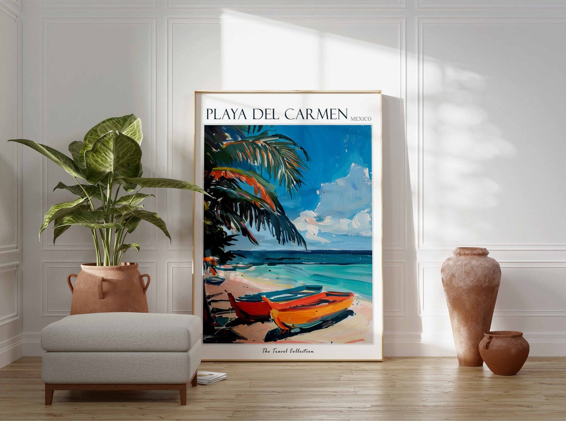 Playa Del Carmen Poster Mexico Travel Print Mexican Decor North America Travel Poster Sea Print Playa Del Carmen Travel Poster - Image 2