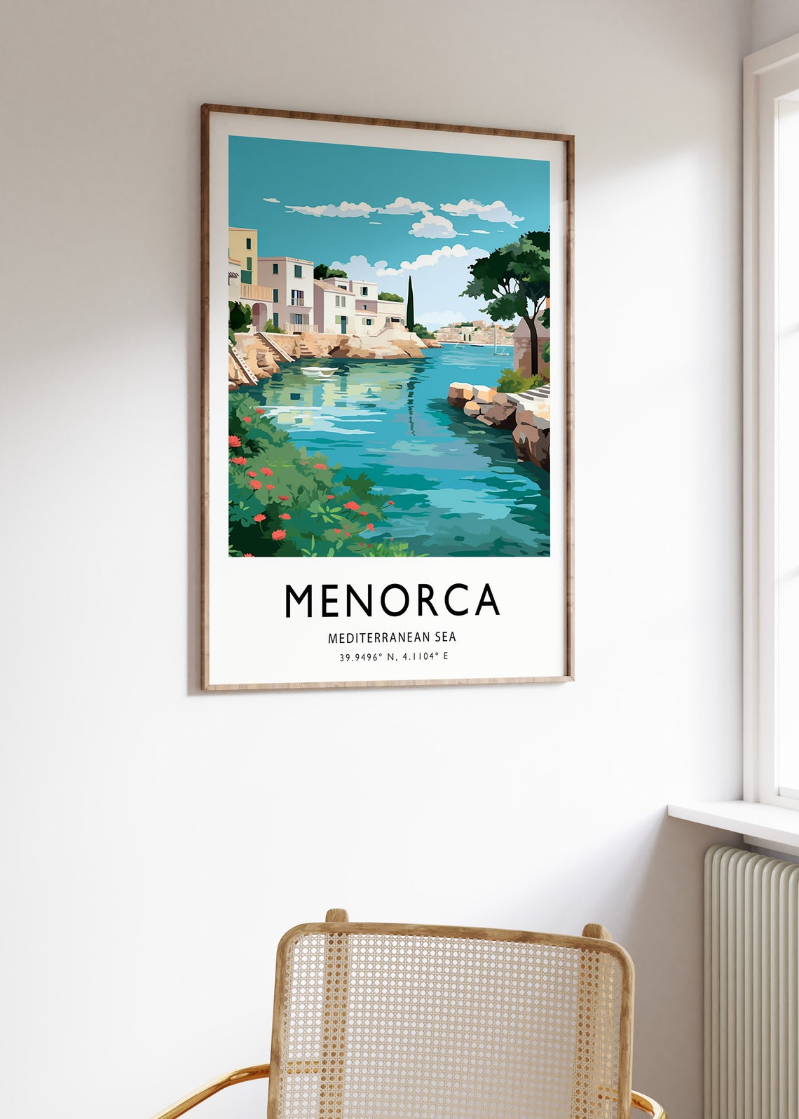 Menorca Mediterranean Sea Coastal Town Turquoise Water Poster - Image 2