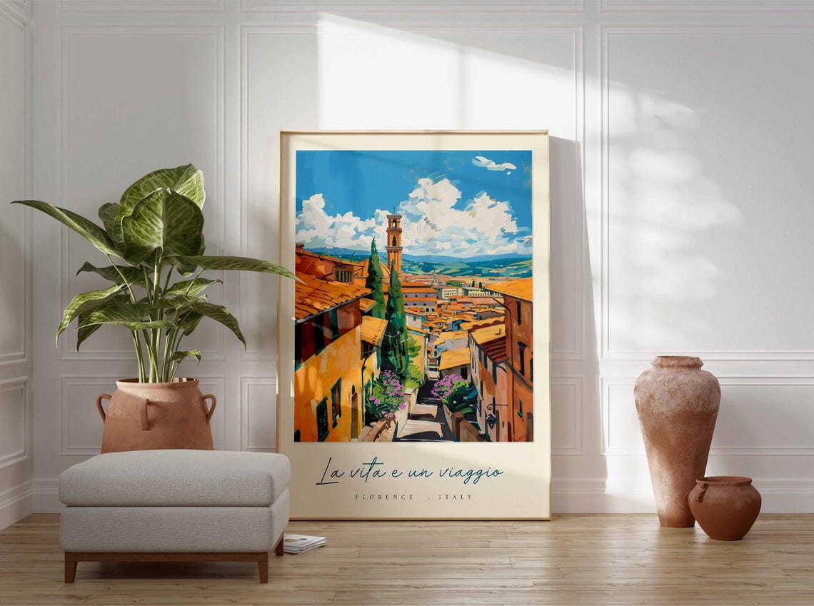 Florence Poster Italian Travel Print Florence Travel Art Florence Wall Art Italy Art Italy Travel Decor Italian Travel Gift - Image 3