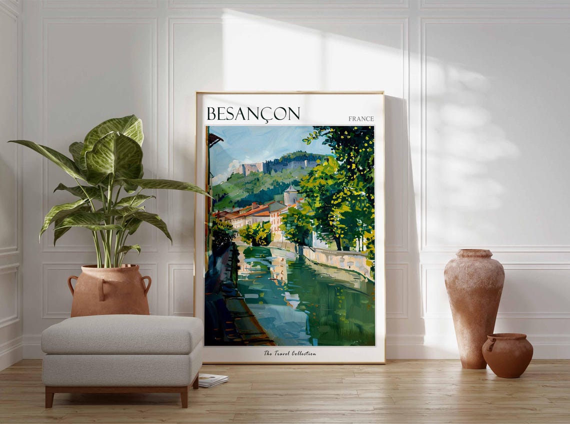 Besanon Poster France Travel Print French Decor Europe Travel Poster European Wall Art Besanon Gift Besanon Travel Poster - Image 3
