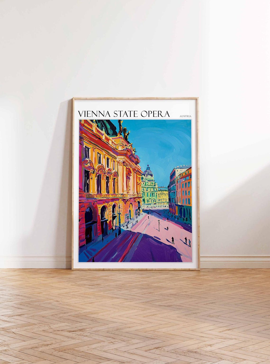 Vienna State Opera Austria Poster Bold Opera Facade and Plaza View - Image 2