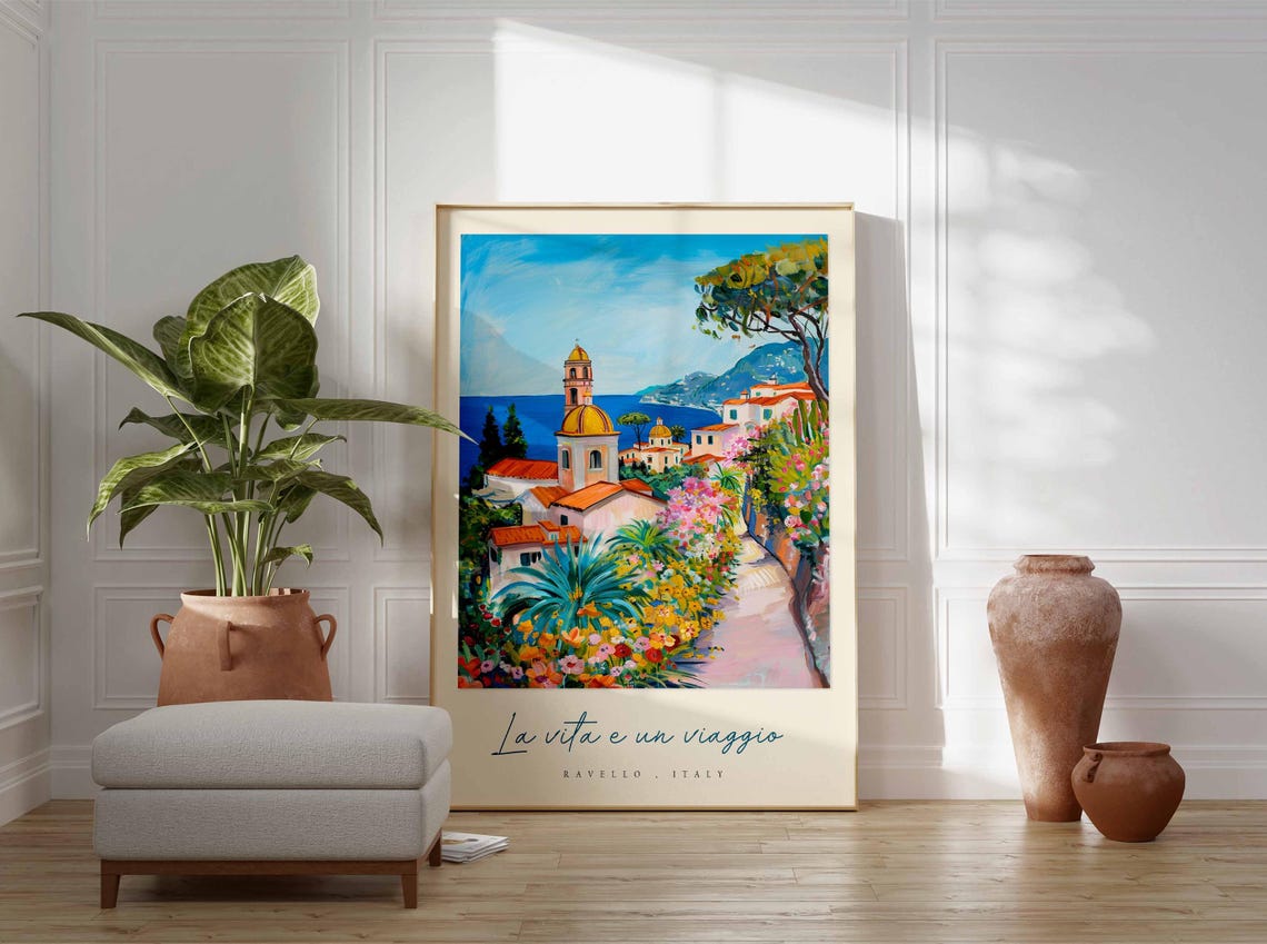 Ravello Poster Italian Travel Print Ravello Travel Art Ravello Wall Art Italy Art Italy Travel Decor Italian Travel Gift - Image 3