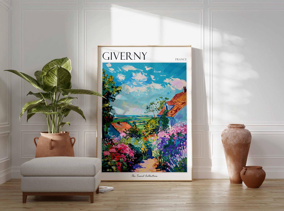 Giverny Poster France Travel Print French Decor Europe Travel Poster European Wall Art Giverny Gift Giverny Travel Poster - Image 3