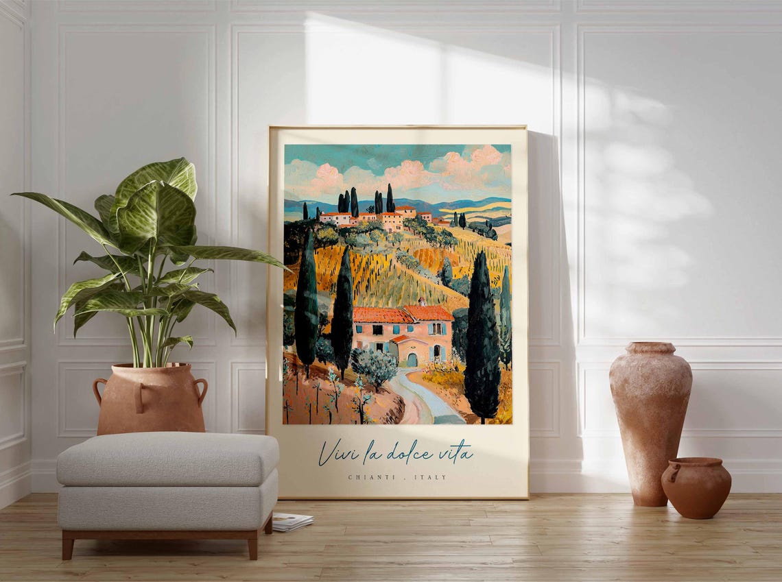 Chianti Poster Chianti Travel Print Chianti Travel Art Chianti Wall Art Italy Art Italy Travel Decor Italian Travel Gift - Image 3
