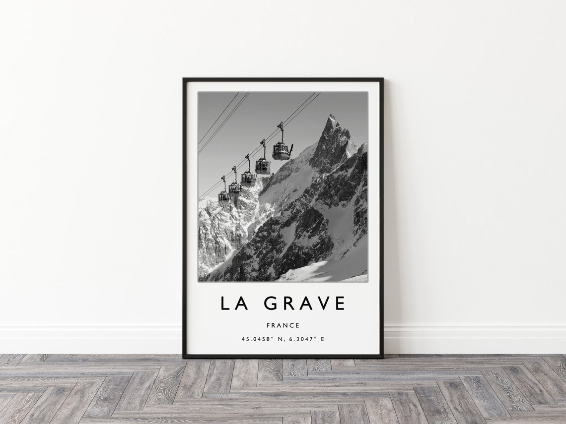 Skiing Travel Poster La Grave France Ski Print France Travel Print Skiing Wall Art Skiing Print Winter Sport Art Ski Gift A1a2a3a4 - Image 3