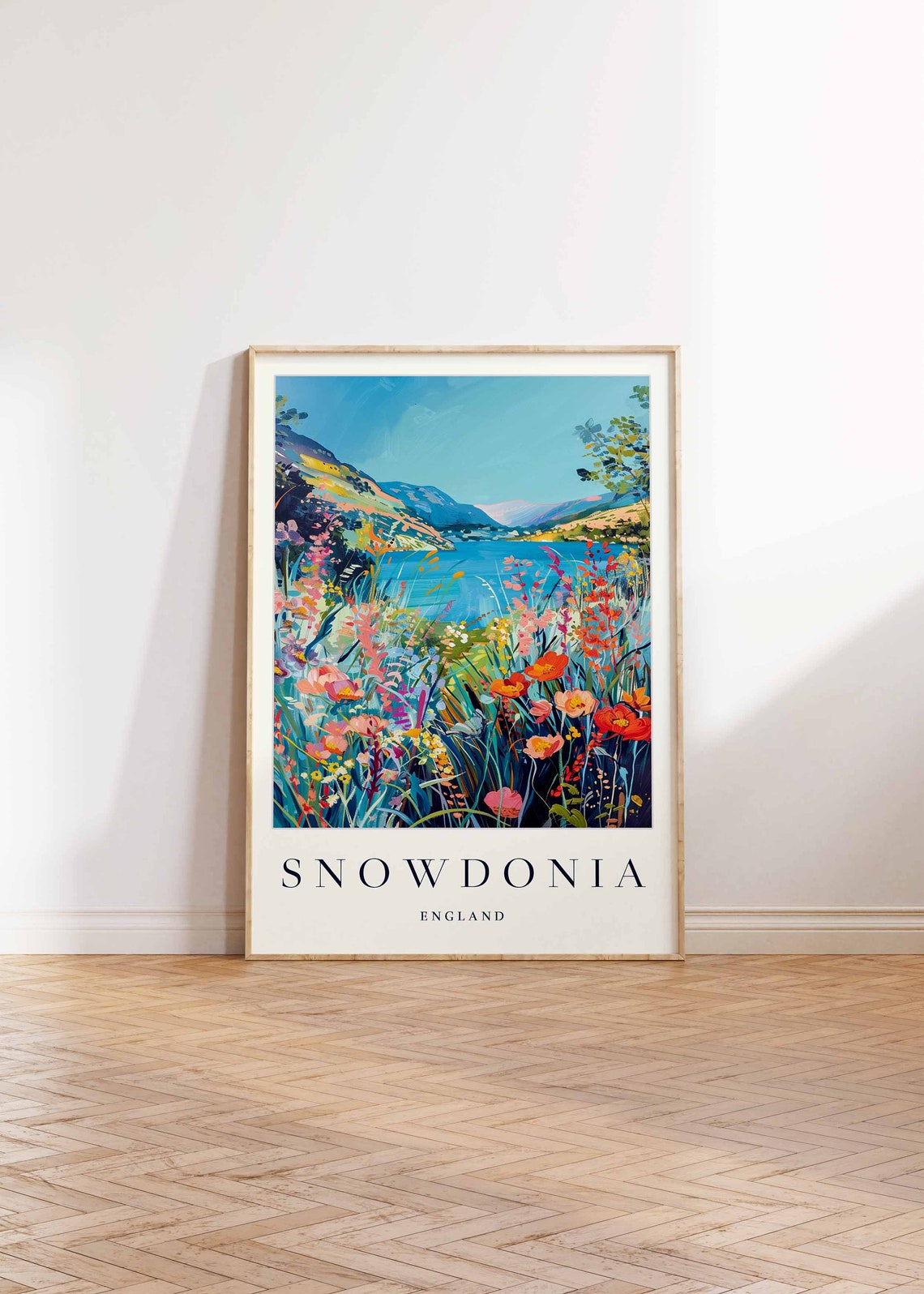 Snowdonia Alpine Lake Wildflower Field Mountain Meadow England Poster - Image 2