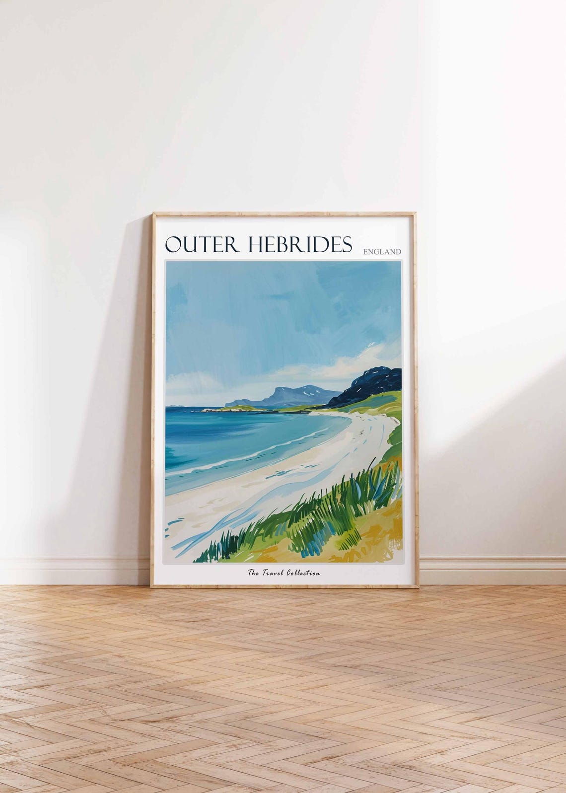 Outer Hebrides White Sand Beach Headland Scenic Travel Poster - Image 2