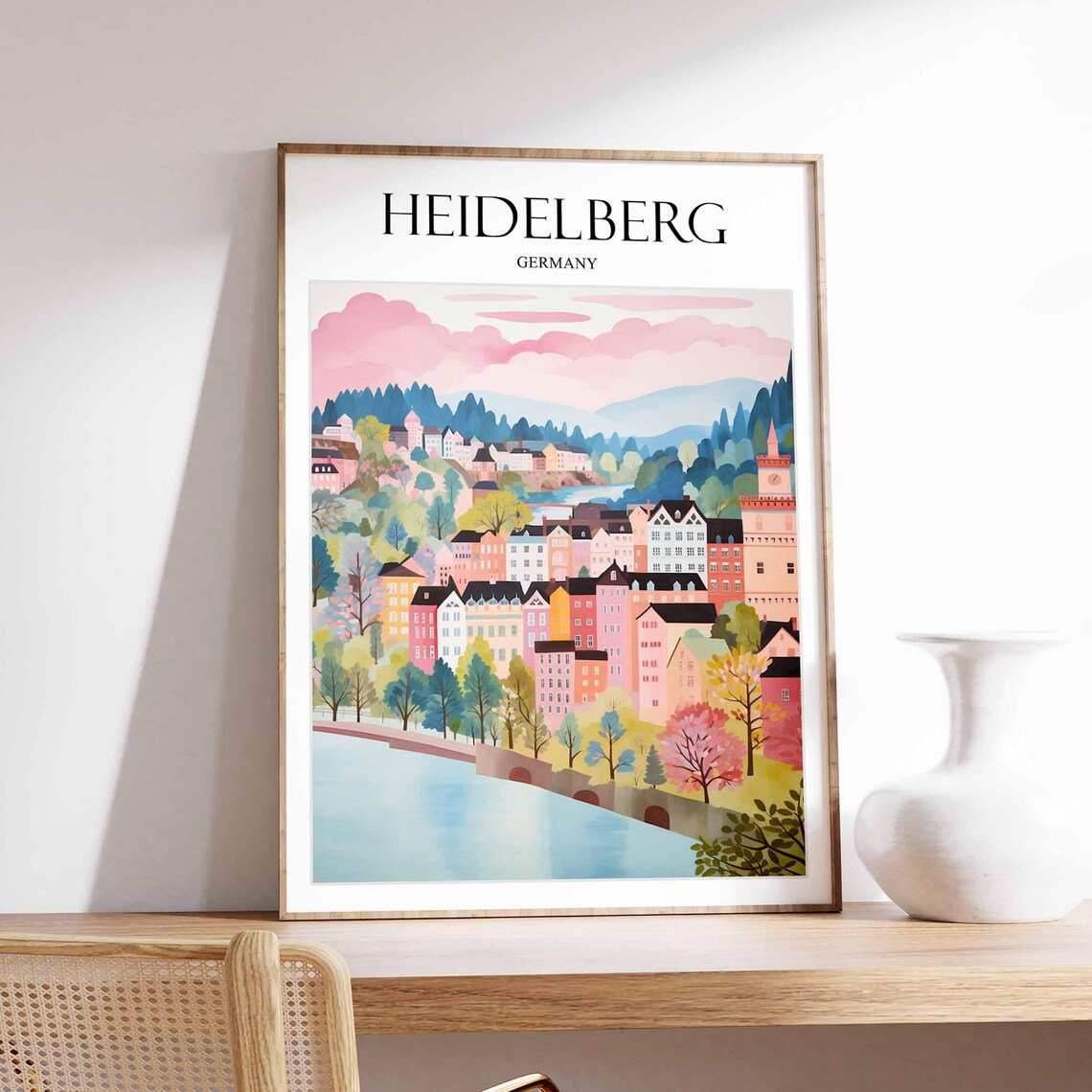 Heidelberg Castle Travel Poster, German Architecture