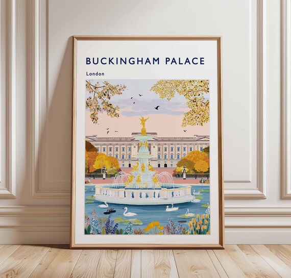 Buckingham Palace Travel Poster London Royal Landmark Art