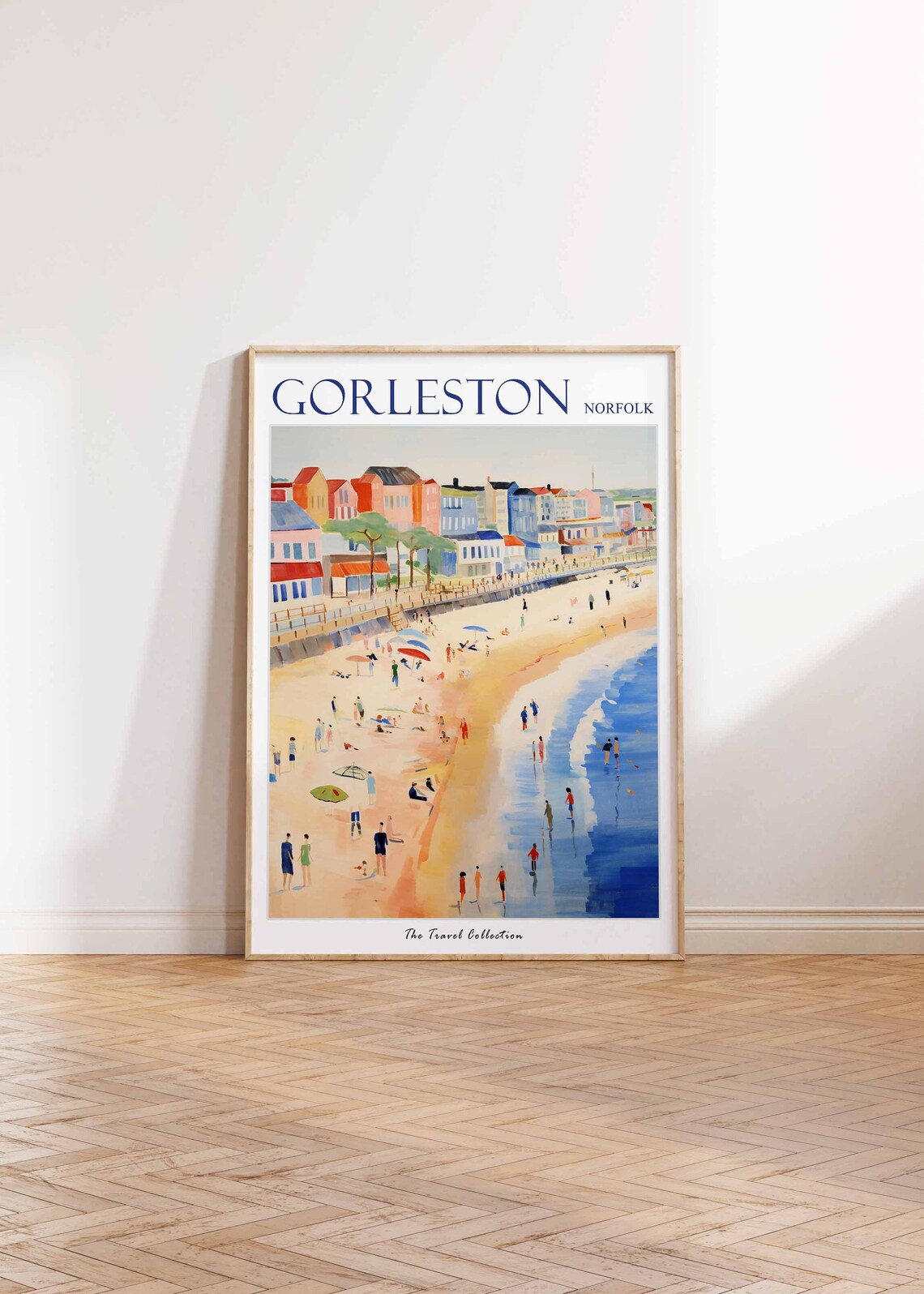 Gorleston Norfolk Beach Umbrellas Golden Sand Family Day Poster - Image 2