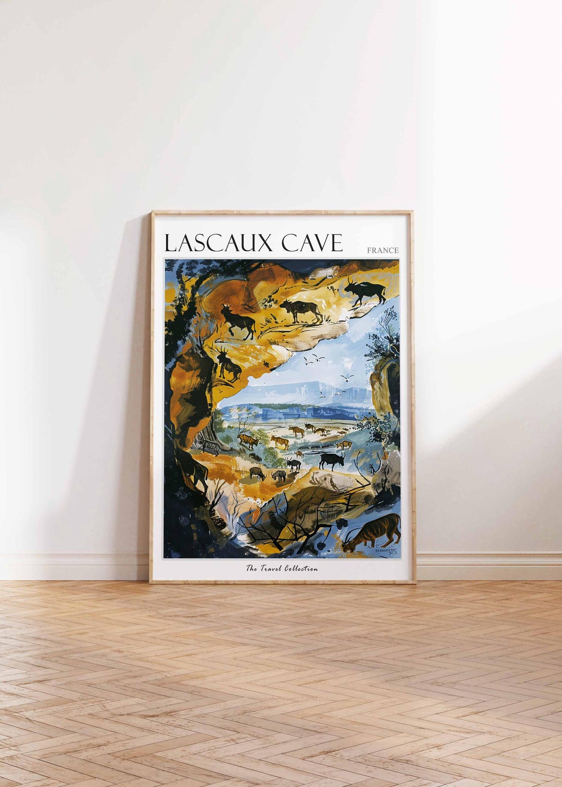 Lascaux Cave Poster France Travel Print French Decor Europe Travel Poster European Wall Art Botanical Print Lascaux Cave Travel Poster - Image 2