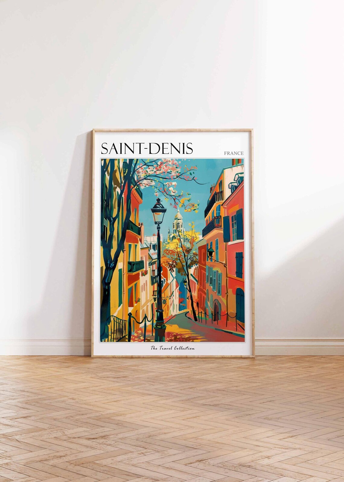 Saint Denis France Colorful Parisian Street Scene Art Travel Poster - Image 2