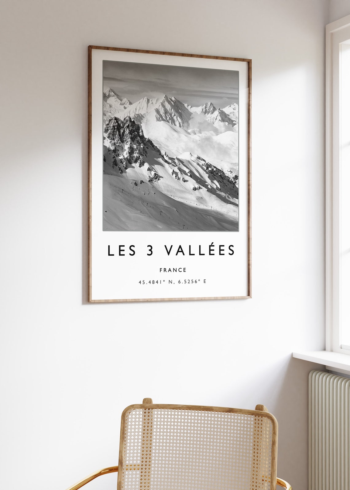 Skiing Travel Poster Les 3 Vallees France Ski Print France Travel Print Skiing Art Skiing Print Winter Sport Art Ski Gift A1a2a3a4 - Image 3