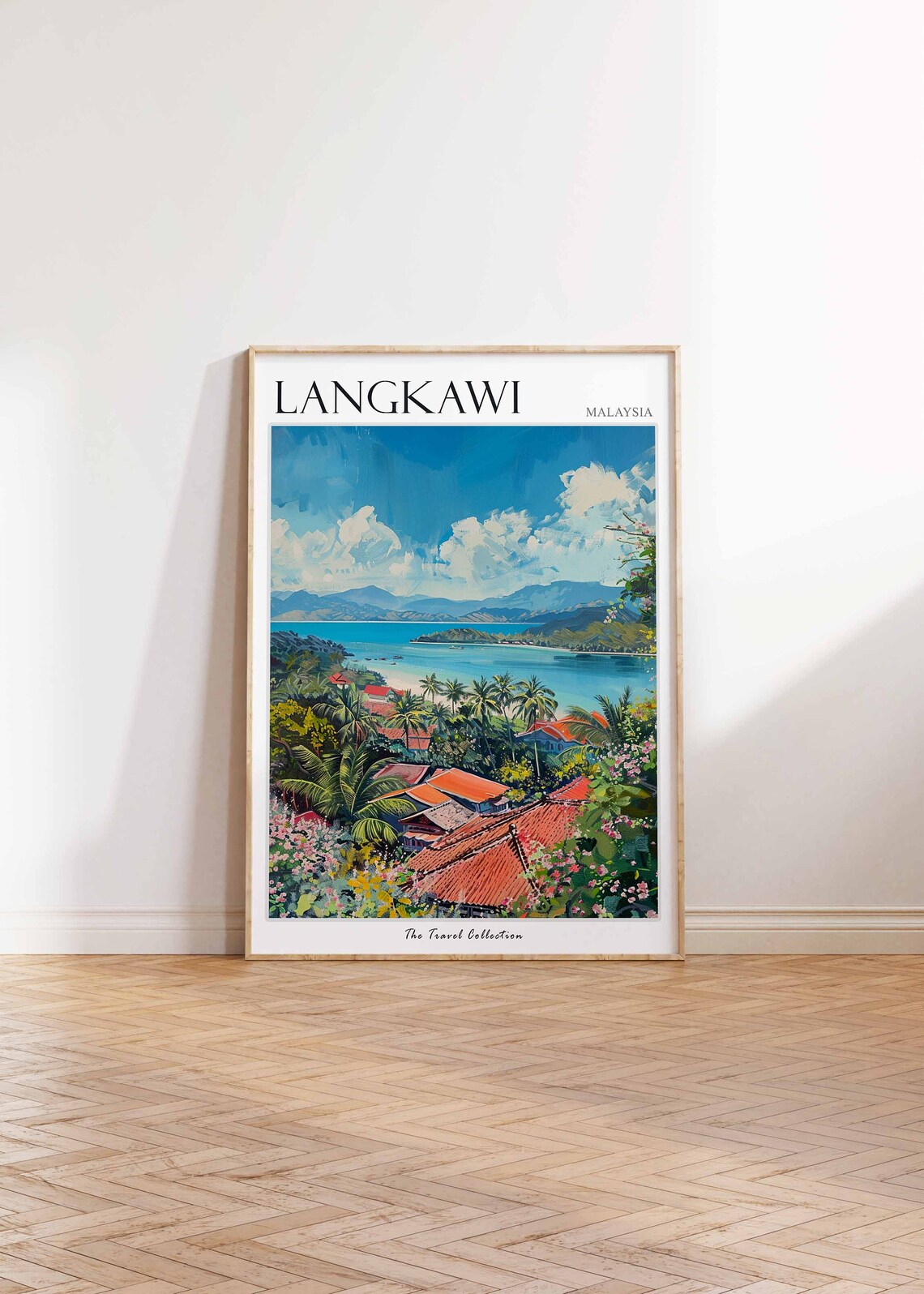 Langkawi Malaysia Tropical Island Beach Painted Travel Poster - Image 2