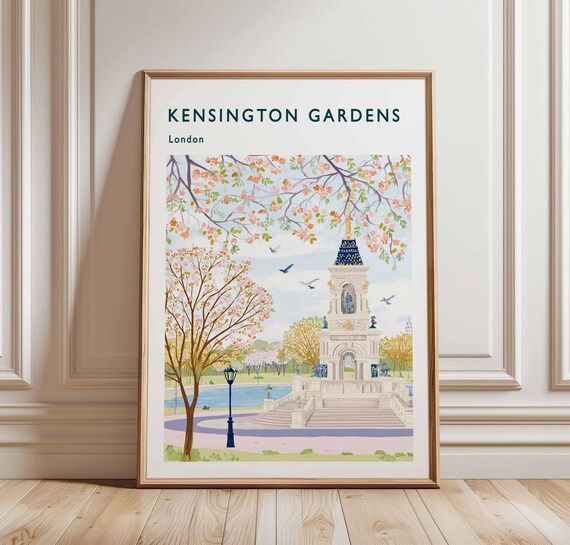 Kensington Gardens London Travel Poster