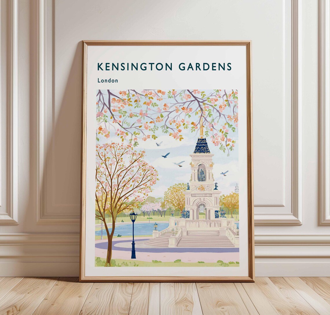 Kensington Gardens London Travel Poster