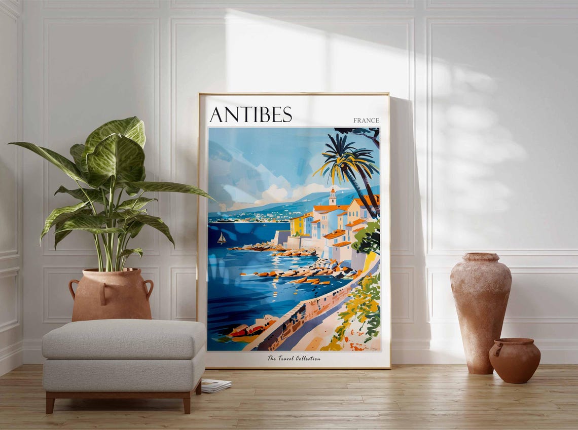 Antibes Poster France Travel Print French Decor Europe Travel Poster European Wall Art Sea Print Antibes Gift Antibes Travel Poster - Image 3