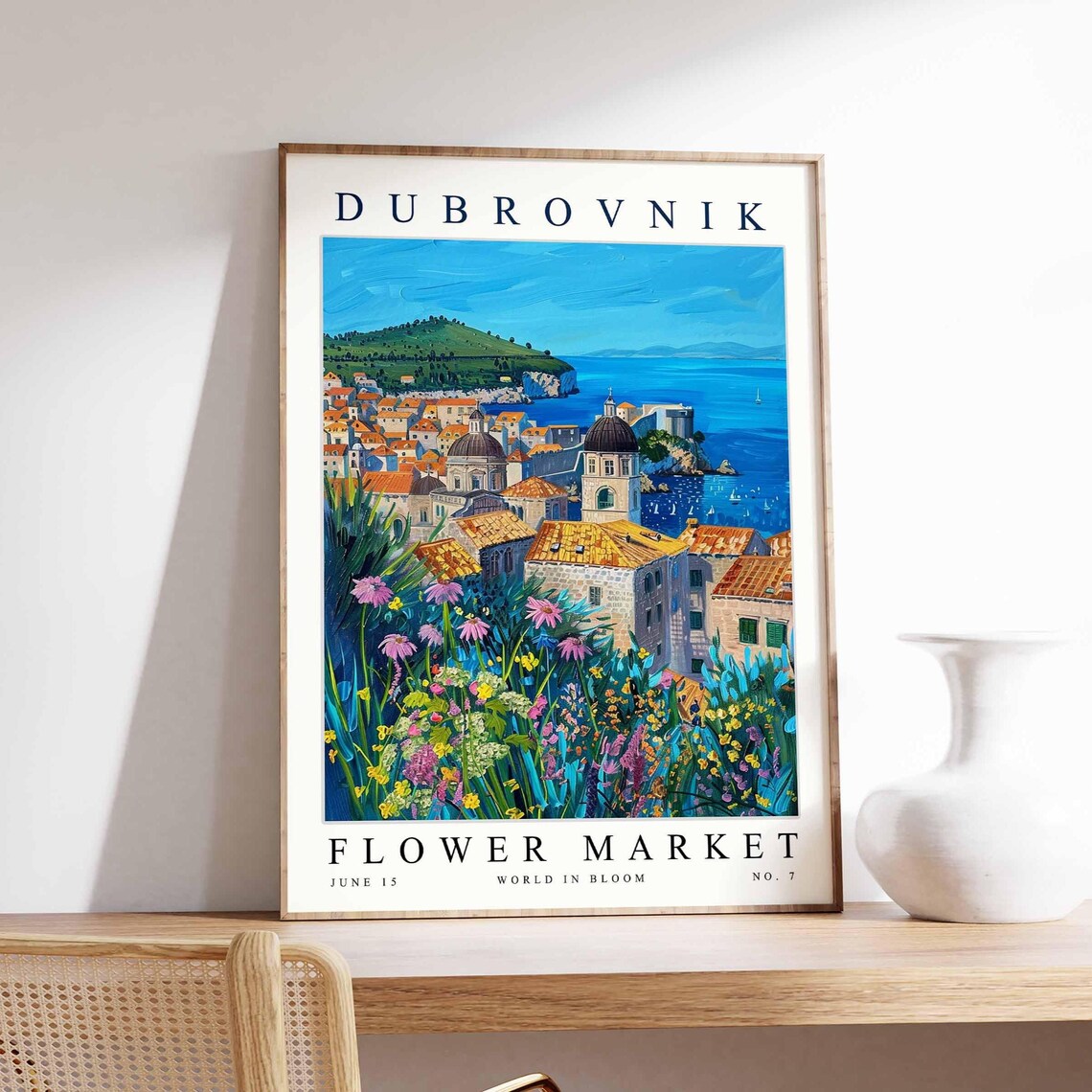 Dubrovnik Flower Market Old Town Harbor Wildflower Bloom Poster